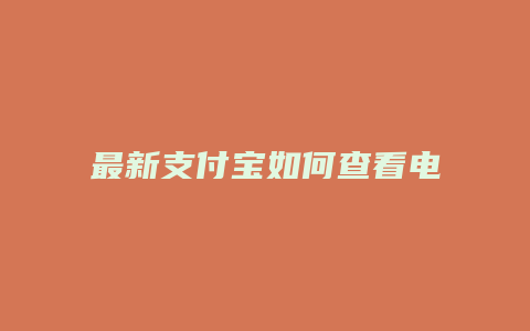 最新支付宝如何查看电费