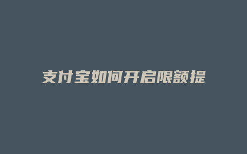 支付宝如何开启限额提醒