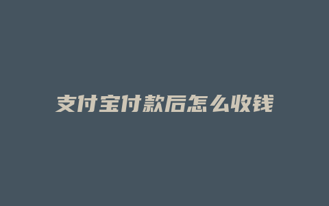 支付宝付款后怎么收钱