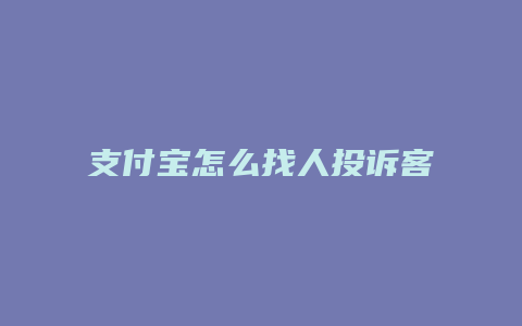 支付宝怎么找人投诉客服