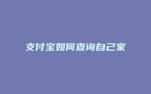 支付宝如何查询自己家人