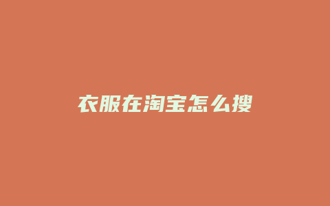 衣服在淘宝怎么搜