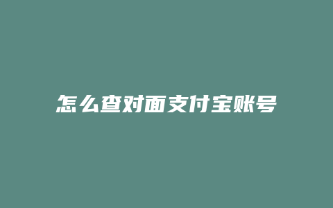 怎么查对面支付宝账号