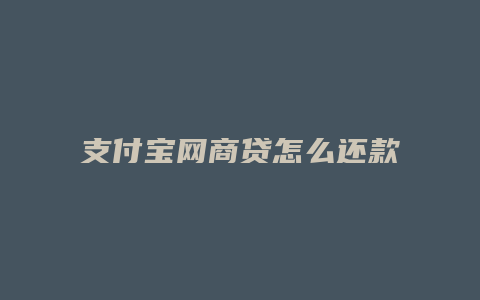 支付宝网商贷怎么还款