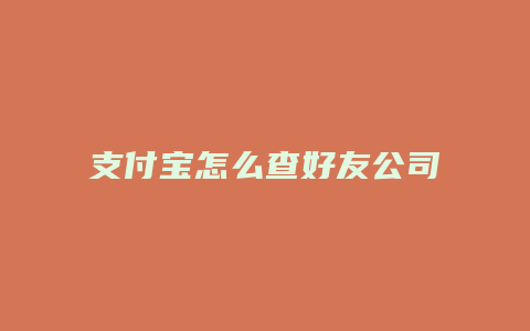 支付宝怎么查好友公司