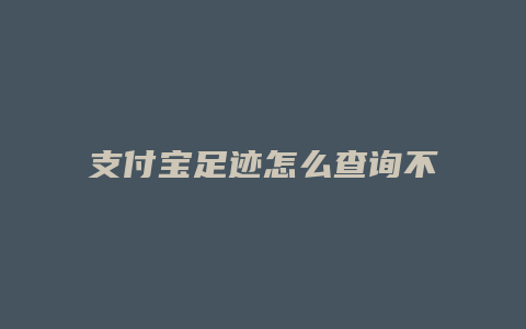 支付宝足迹怎么查询不到