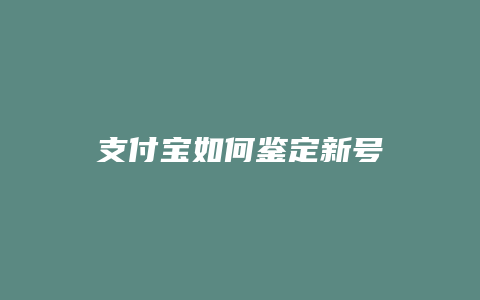 支付宝如何鉴定新号