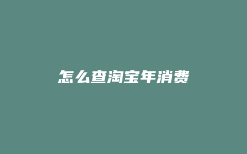 怎么查淘宝年消费