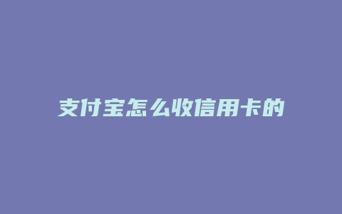 支付宝怎么收信用卡的钱