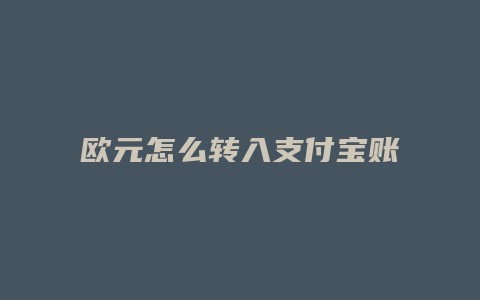 欧元怎么转入支付宝账号