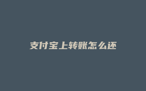 支付宝上转账怎么还