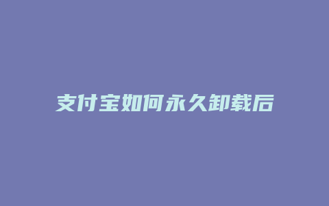 支付宝如何永久卸载后