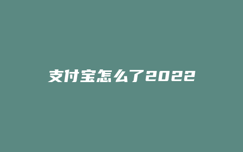 支付宝怎么了2022