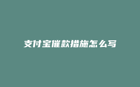 支付宝催款措施怎么写