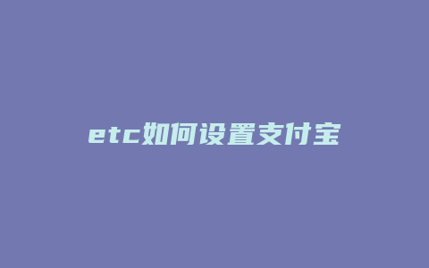 etc如何设置支付宝还款