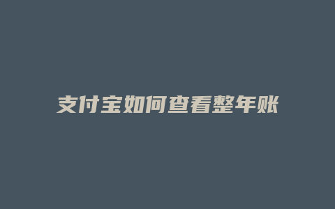 支付宝如何查看整年账单