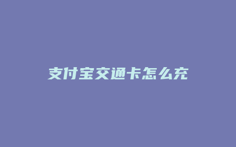 支付宝交通卡怎么充