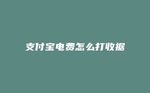 支付宝电费怎么打收据