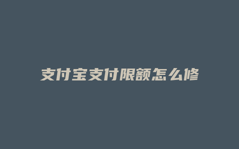 支付宝支付限额怎么修改