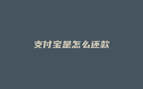 支付宝是怎么还款