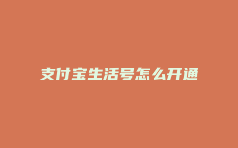 支付宝生活号怎么开通