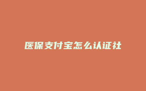 医保支付宝怎么认证社保