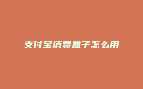 支付宝消费盒子怎么用