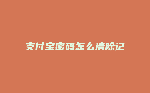 支付宝密码怎么清除记录