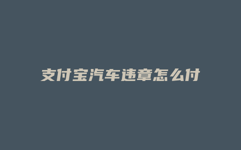 支付宝汽车违章怎么付款