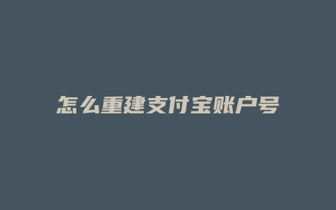 怎么重建支付宝账户号