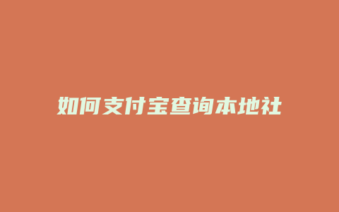 如何支付宝查询本地社保