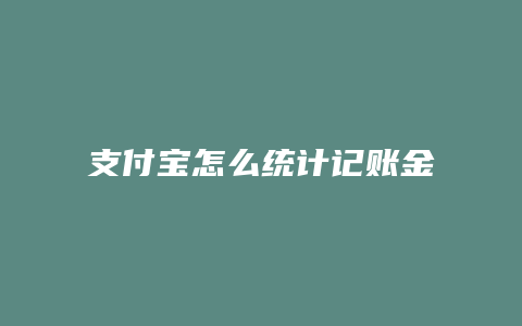 支付宝怎么统计记账金额