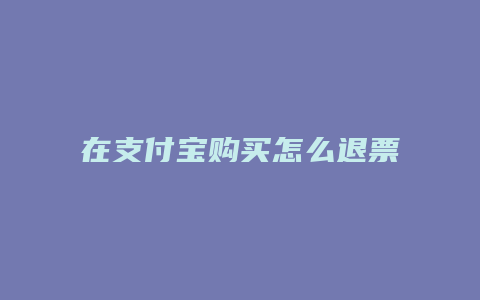 在支付宝购买怎么退票