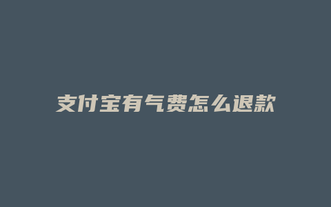 支付宝有气费怎么退款