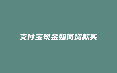 支付宝现金如何贷款买车