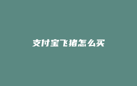 支付宝飞猪怎么买