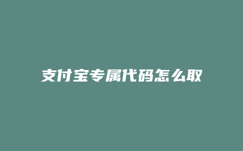 支付宝专属代码怎么取消