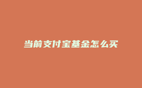 当前支付宝基金怎么买入