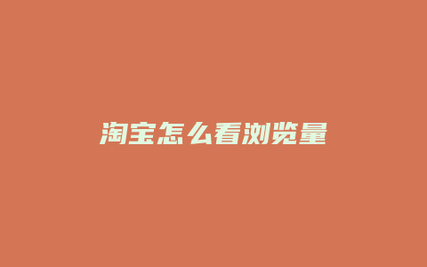 淘宝怎么看浏览量