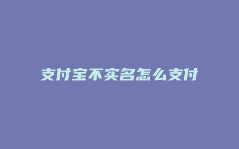 支付宝不实名怎么支付医保