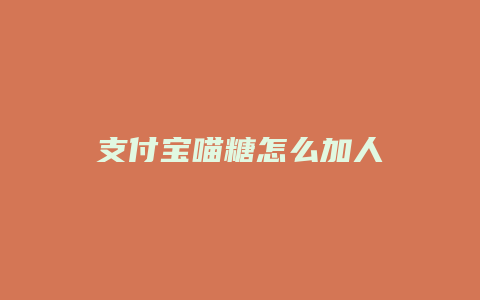 支付宝喵糖怎么加人