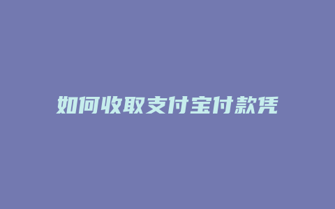 如何收取支付宝付款凭证