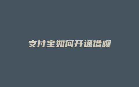 支付宝如何开通借呗