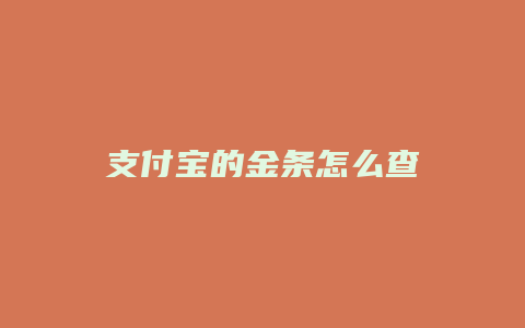 支付宝的金条怎么查