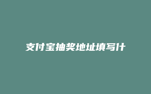 支付宝抽奖地址填写什么