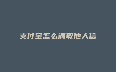 支付宝怎么调取他人信息