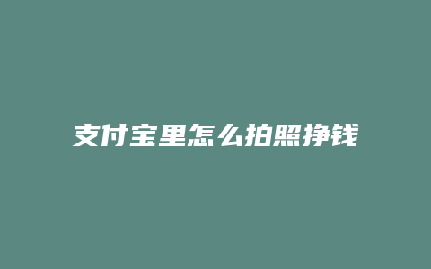 支付宝里怎么拍照挣钱