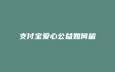 支付宝爱心公益如何留言