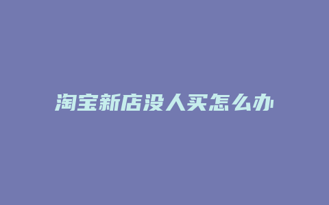 淘宝新店没人买怎么办