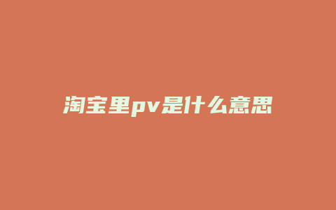 淘宝里pv是什么意思